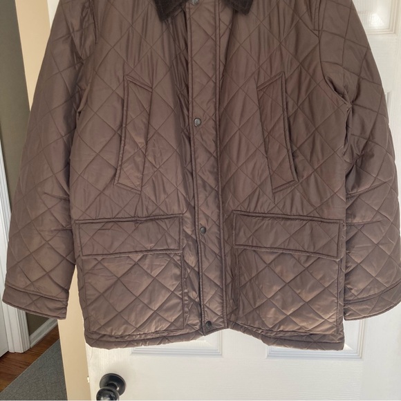 Cole Haan Quilted Elbow-Patch Brown Corduroy Collar Barn Chore Coat, Size XL - Picture 5 of 14